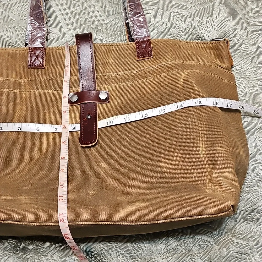 Oiled Canvas Tote/Crossbody Bag In Spice NWOT